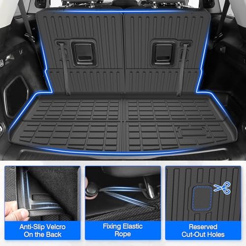 Floor Mats for Jeep Grand Cherokee L (6-Seater Without 2nd Row Center Console) 2021-2025 2026, All Weather Cargo Liner & Door Sill Guards for Grand Cherokee L Accessories, Car Accessories - Image 5