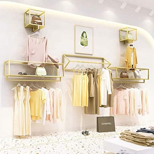 Creative Triangle Display Garment Racks in Boutique Clothing Stores, Wall-Mounted Hanging Clothes Shelf in Home, Towel Racks for Bathroom Storage (Gold, 47.2" L) - Image 3