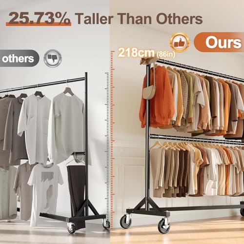 HOKEEPER Z Rack, Clothes Rack Hold 550LB Adjustable Height Black 2 Packs - Image 5