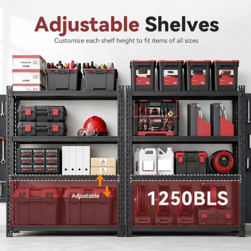 SAWJEC 5000LBS Heavy Duty Metal Garage Shelving 59" W Storage Shelves - Image 5