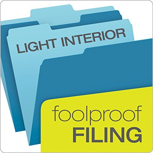 Pendaflex Two-Tone Color File Folders, Letter Size, Blue, 1/3 Cut, 100 per box (152 1/3 BLU), 12 inches - Image 3