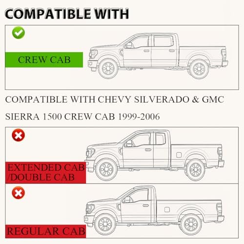 G-PLUS Cargo Liners Fit Chevy Silverado/GMC Sierra 1500 Crew Cab 1999-2006 - Image 2