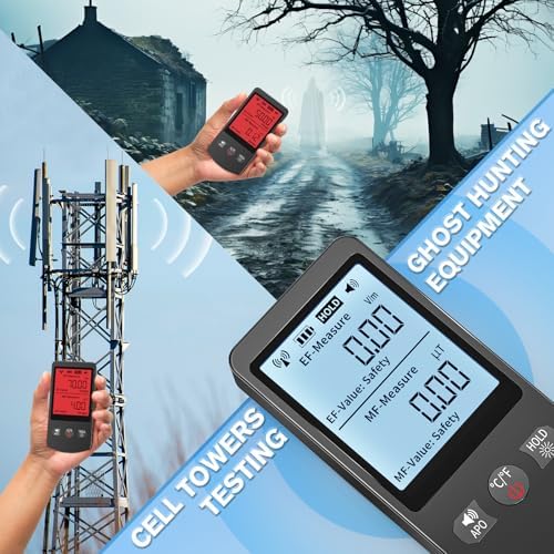 COLOR TREE EMF Meter Rechargeable Electromagnetic Field Upgrated 3-in-1 Radiation Detector Handheld Digital LCD Temperature Measure - Tester for Home Inspections - Outdoor and Ghost Hunting - Image 6