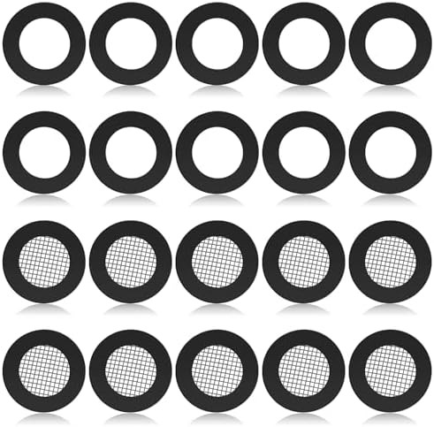 20 Pcs Shower Head Filter Gasket Shower Head Screen Filter Gasket Rubber Washer Stainless Steel Seal O Ring Hose Net Creates A Seal to Prevent Leakage for 1/2" Fixed/Handheld Showers Heads by Unknown