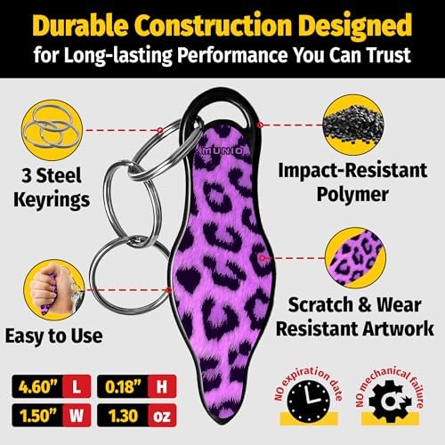 MUNIO Self Defense Keychain – Stylish, Portable Safety Tool for Women & Men – Non-Lethal, TSA Approved, Made in USA - Image 3
