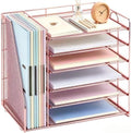 gianotter 6-Tier Paper Organizer With Magazine Holder (Rose Gold, 6-Tier) by gianotter