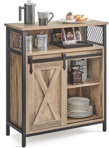 VASAGLE Buffet Cabinet, Coffee Bar with 1 Sliding Barn Door by VASAGLEbySONGMICSHOME