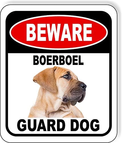 BEWARE BOERBOEL GUARD DOG Aluminum Composite Outdoor Sign 15" x18" Metal Security Notice for Yard, Fence, Porch, Property, and Business – No Trespassing, Warning, Attack Dogs, Protection by WorkHouseSigns