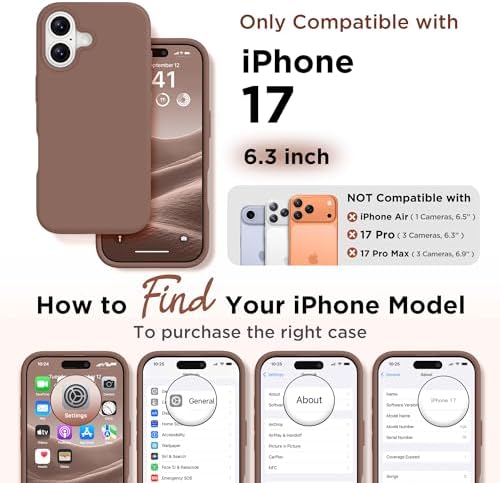 GolbinBox Magnetic for iPhone 17 Case, Silicone Cover, Brown - Image 2