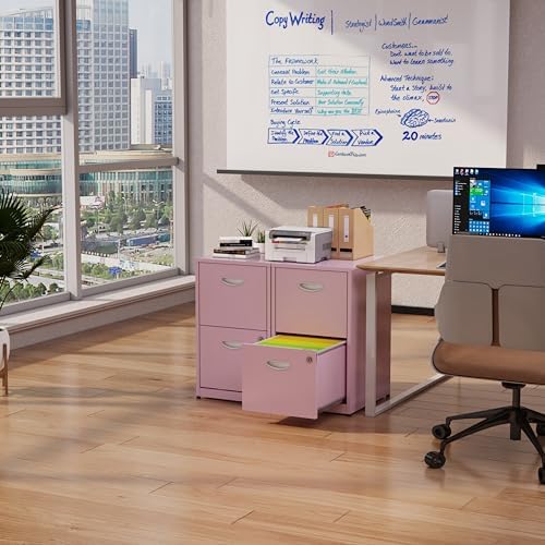 Polup 2 Drawer File Cabinet with Lock, Metal Filing Cabinet for Home Office - Image 2