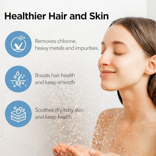 NSF Certified Filtered Shower Head - 5 Settings High Pressure Rain Shower Head with Filter for Hard Water Softener - Easy Install & Replace - Bathroom Showerhead to Remove Chlorine & Heavy Metals - Image 4