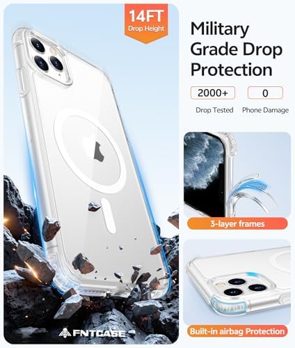 FNTCASE for iPhone 11 Pro Case, Fit for Magsafe, Clear Anti Yellowing - Image 5