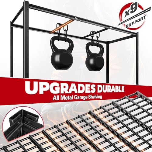 REIBII 60" W Garage Shelving, 3000LBS Storage Shelves, 6 Tier Heavy Duty Shelving, Adjustable Metal Shelving Units and Storage Rack for Warehouse, Pantry, Basement, 60" W x 84" Hx 24" D, 2 Pack - Image 6