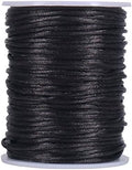 Tenn Well Nylon Satin Cord, 295 Feet 2mm Black Silky Rattail Cord Necklace String for Jewelry Making, Bracelets, Necklaces, Lanyards, Keychains, Beading by TennWell