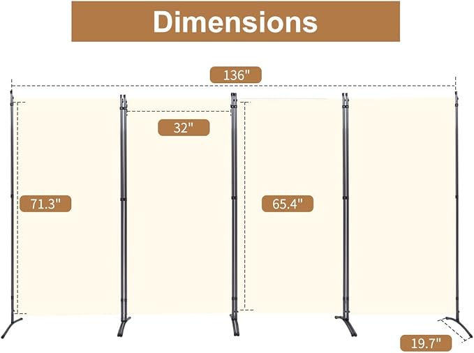 JVVMNJLK Indoor Room Divider, Portable Office Divider, Convenient Movable - Image 2