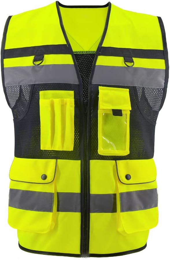Safety Vest High Visibility Reflective Construction Vest by OPLERAI