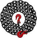 3/8" X 12' Grade 80 Transport Binder Chain - 7,100 LBS WLL - Clevis Grab Hook, Tie-Down, Towing by Falcon+Cargo