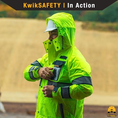 KwikSafety - Charlotte, NC - TORRENT Rain Jacket & Trench Coat ANSI OSHA Class 3 High Visibility Jacket Hi Vis Rain Gear - Image 2