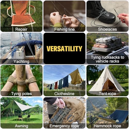 Paracord Rope 750 lb - 500ft 5/32" Parachute Cord 4MM 12-Strand para Cord - Heavy Duty Spool String for Survival,Camping Gear, Survival Bracelet, Clothesline - Purple - Image 6