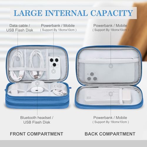 FYY Electronic Organizer, Travel Tech Pouch Bag, Medium, Cyan - Image 3