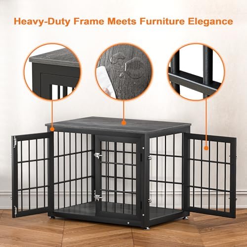 rehomerance 32" Heavy Duty Dog Crate Furniture for Small and Medium Dogs - Image 5