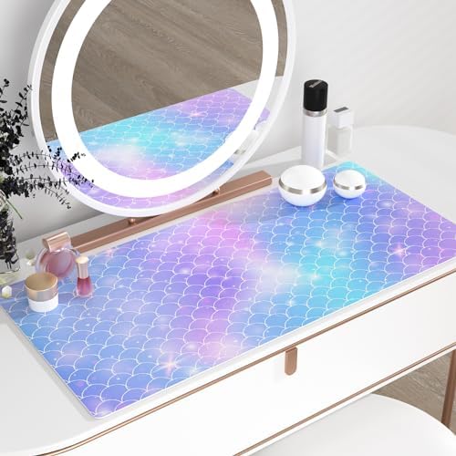 QiyI PU Leather Large Mouse Pad, 31.5" x 15.7", Gradient Fish Scales - Image 6