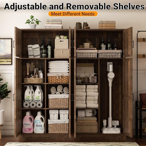 Unikito 71” Tall Kitchen Pantry Storage Cabinet with Adjustable Shelves - Image 4