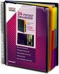 24 Pocket Spiral Project Organizer with 12 Dividers, Letter Size, Sturdy by RingBinder