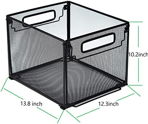 SETTFRFE Letter Size Metal Hanging File Folder Organizer Crate Basket,Black - Image 6