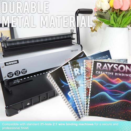Rayson Wire Binding Spines, 2:1 Pitch, 21-Loop Black, Mixed Sizes, 100 Pack - Image 5