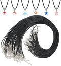 Paxcoo 50Pcs Black Waxed Cotton Cord, 24 Inch Necklace String Rope with Clasp, Bulk for Charms, Pendants, Bracelets, Jewelry Making Supplies and Beading Supplies by PAXCOO