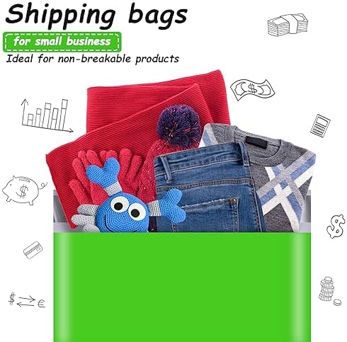 JinRuiKJ Poly Mailers 10x13 Inch, 200 Pcs Shipping Bags, Green - Image 6