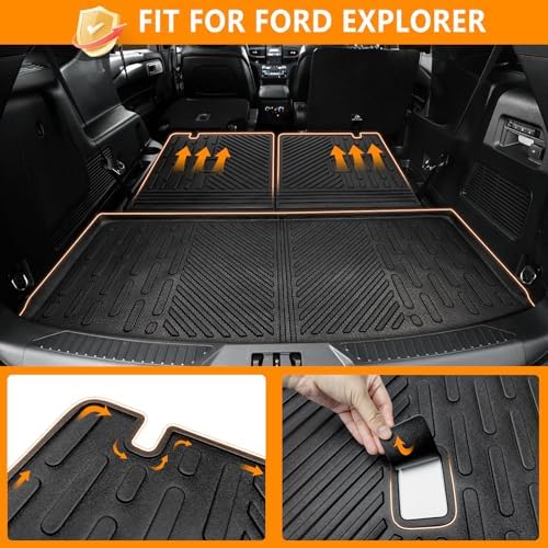 Cargo Mat Compatible with 2020-2025 Ford Explorer Cargo Liner Backrest Liner Seatback Protector for 2024 Ford Explorer Accessories(20-25 Explorer) - Image 3