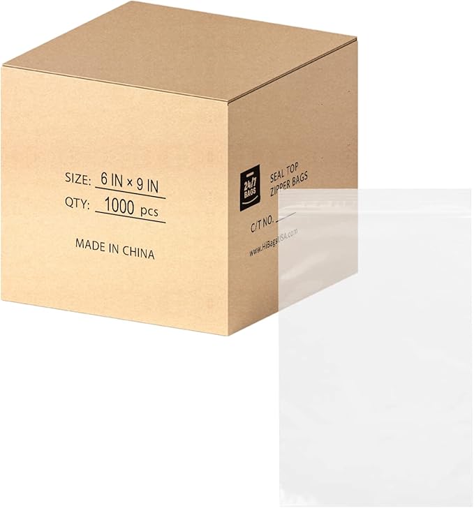 6" X 9" 2 Mil Clear Reclosable Zip Plastic Poly Bags by 247BAGS