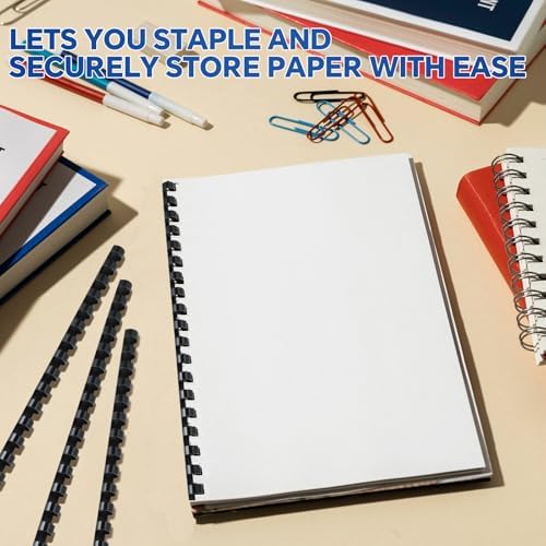 MYFULLY 100 Pack 19-Ring Plastic Binding Spines 1/4" Dia, 20-Sheet - Image 5