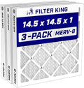 Filter King 14.5x14.5x1 Air Filter MERV 8, AC Furnace Filters (3-Pack) by FilterKing