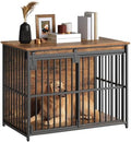 HOOBRO Dog Crate Furniture, 36.6" Heavy Duty Dog Kennel with Sliding Barn Door, Wooden Dog Cage Indoor, Decorative Side End Table for Small/Medium Dogs, Rustic Brown and Black FG162GW03G1 by HOOBRO