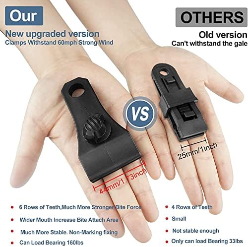 17Pcs Large Heavy Duty Lock Grip Tarp Clips with 100Pcs Zip Cable Ties - Image 3