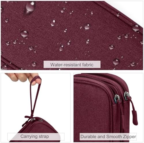 FYY Electronic Organizer, Travel Tech Pouch Bag, Cable Organizer Wine Red - Image 4