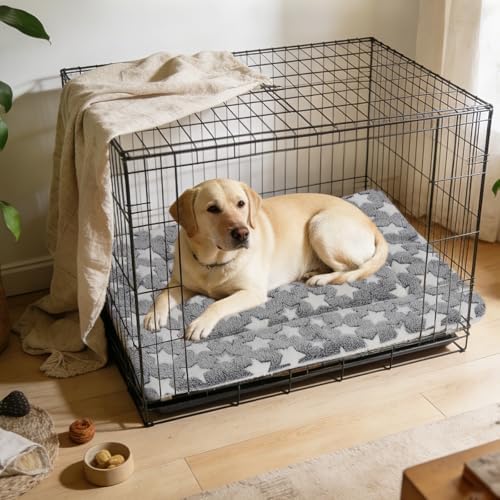 Mora Pets Dog Crate Pad Bed Ultra Soft Pet Mat Star Print Grey 35 x 23 Inch - Image 5