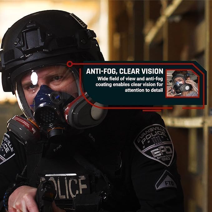 Parcil Distribution Full Face Respirator Mask - Air Purifying, Organic Vapor & Particulate - Industrial Use - CE Tested - Image 5