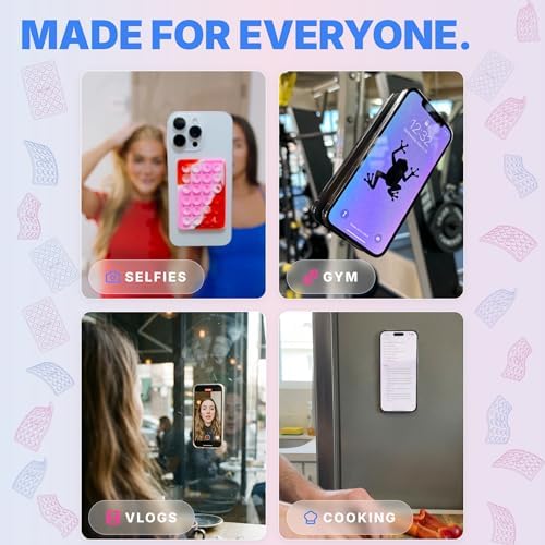 StickyGrippy Suction Phone Case Mount, Sillicon Adhesive Phone Accessory for iPhone and Android, Hands-Free Strong Grip Mirror Shower Phone Holder, Tiktok Videos and Selfies (Yellow) - Image 5
