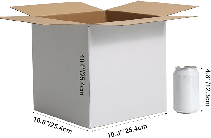CRUGLA 10x10x10 White Shipping Boxes Set of 15 - Image 2