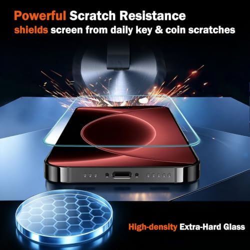 Ferilinso 3 Pack Screen Protector for iPhone 18 Pro Max, Tempered Glass - Image 3