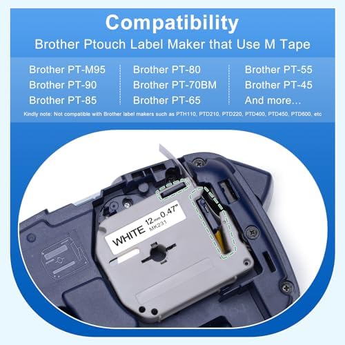 10 Pack Labelife M-K231s Label Tape Replace for Brother P Touch M Tape - Image 2