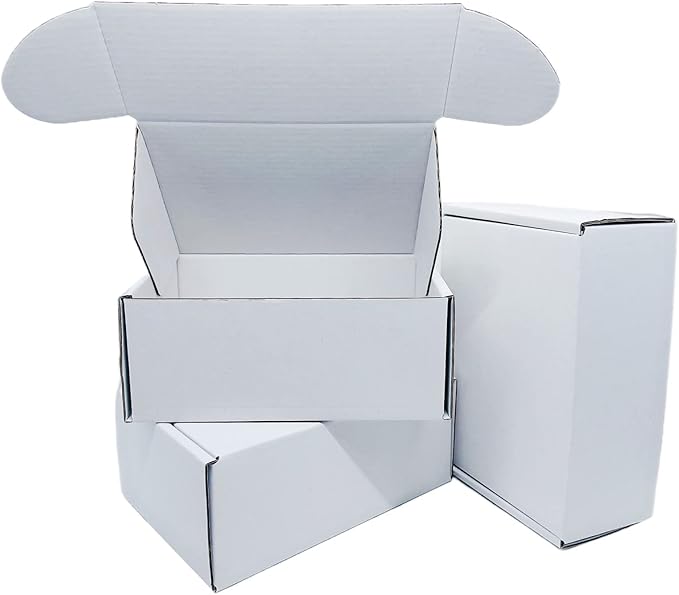 6x4x3 inch Small White Mailers Boxes Recyclable Corrugated Gift Box by Czofnjesi