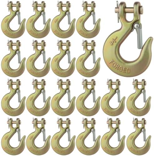 10 Pack 5/16" Clevis Slip Hook with Safety Latch Grade 70 Forged Steel by WENHUALI