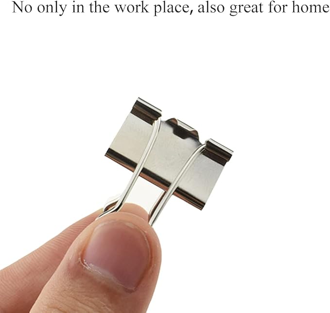 HAHIYO Binder Clips Paper Clamps Spring Steel Sturdy Medium 1.26 inches Width - Image 5