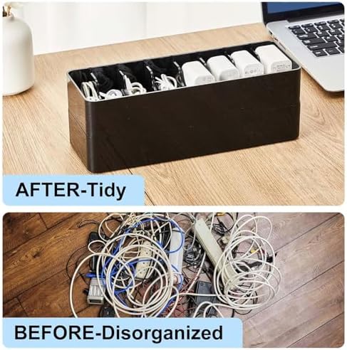 Tatuo Cord Organizer Box with Lid, Black, 1 Pack - Image 5
