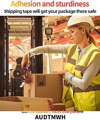 AUDTMWH Packing Tape with Dispenser, 1.88" x 48 Yds, 2 Rolls w/1 Dispenser - Image 5